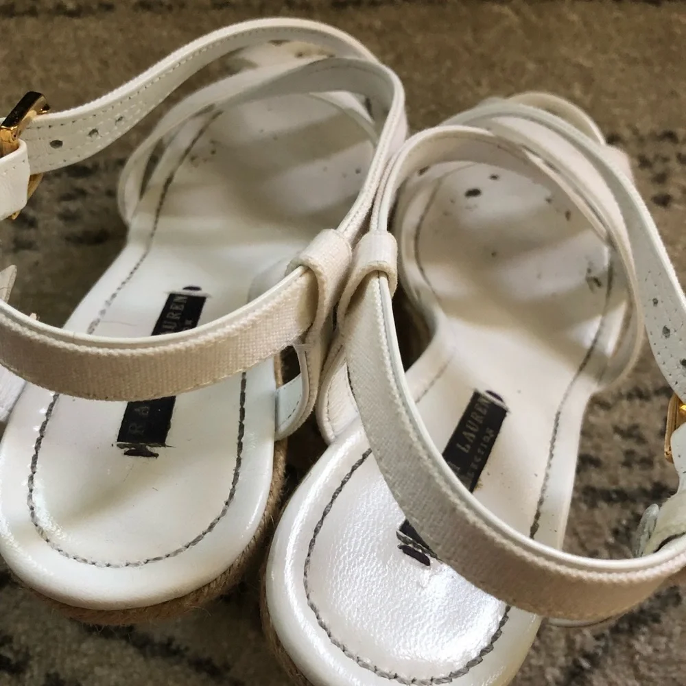 Ralph Lauren White Wedges